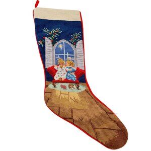 SFERRA Festive Stocking with Red and Blue Design